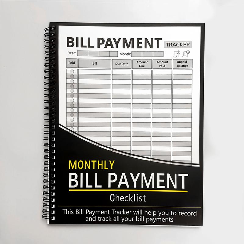 Bill Tracker Notebook, 1/3 Counts Monthly Bill Organizer, Finance Checklist Organizer Financial and Payment List Organizer, Suitable for Home Office School, Office Stationery Supplies
