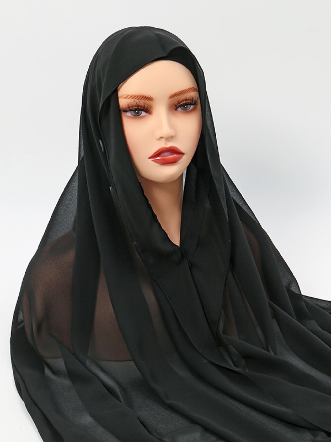 Women's Jersey Hijab Soft Breathable Fabric, Adjustable Elastic Design, Plain Style Headscarf for All Seasons, Modest Fashion Accessory