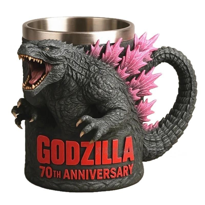 Godzilla 70th Anniversary Resin Mug, Limited Edition Collectible Cup, Durable & Stylish Drinkware, Perfect Gift Idea for Fans