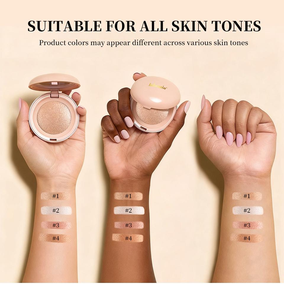 4-colour cream highlighter; illuminating highlighter; glitter highlighter; contouring highlighter all-in-one; ginger-toned highlighter; pearlescent highlighter; facial illuminating highlighter; subtle shimmer highlighter; intense shimmer highlighter