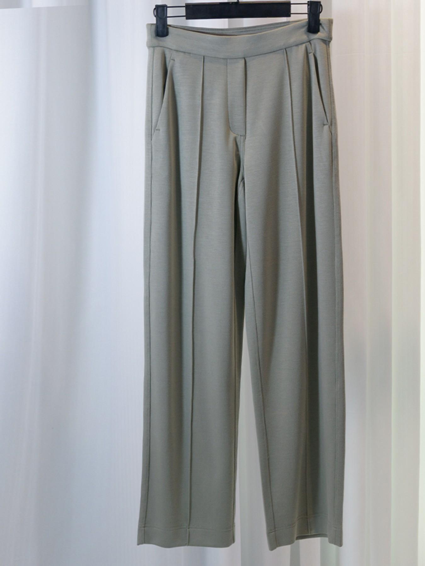 Nyxalulu Spring Summer Slimming High Waist Straight Leg Modal Pants, Comfortable Soft Air Layer, Casual Everyday Wear