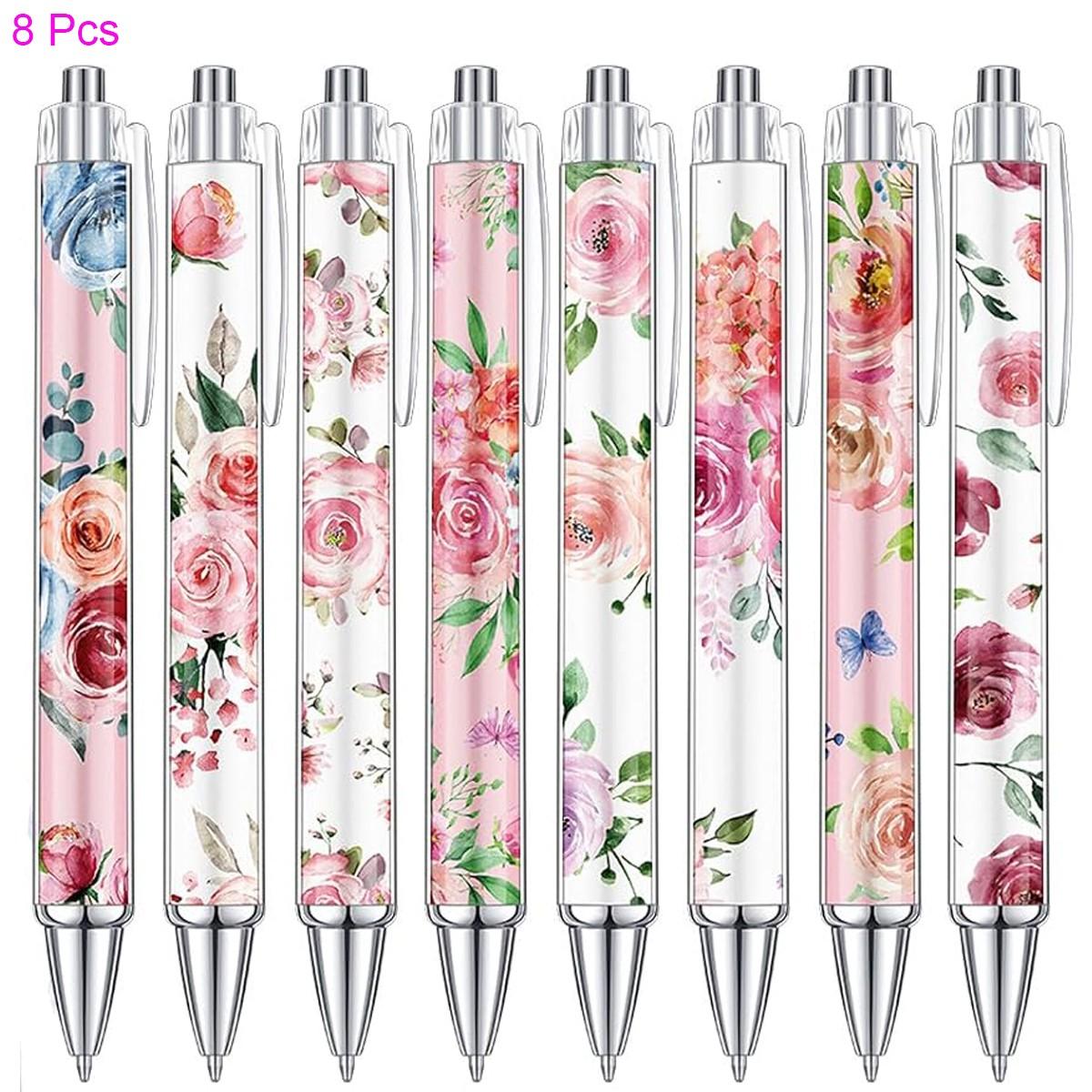 8/16/24 Pieces Flower Ballpoint Pens Bulk, Spring Floral Pens, Colorful Floral Retractable Black Ink for Women, Spring Flower Writing Journaling Gifts Office Supplies 8/16/24 Pieces Flower Ballpoint Pens Bulk, Spring Floral Pens, Colorful Floral Retractable Black Ink for Women, Spring Flower Writing Journaling Gifts Office Supplies
