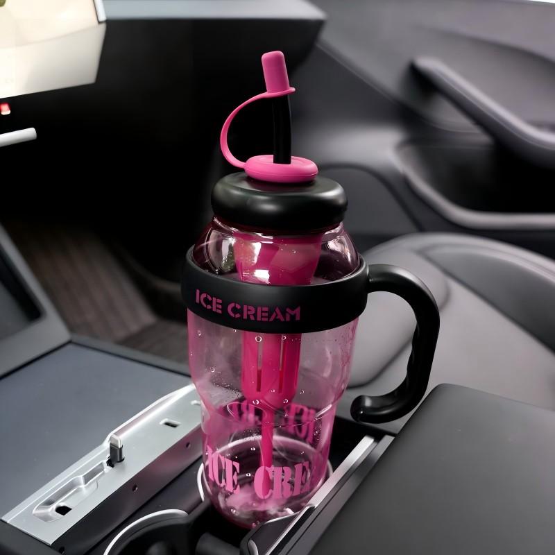 1 Piece 1300ML Large Capacity Water Cup, with Handle and Straw, Portable Sports Drinking Bottle, Leak-Proof, Ideal for Fitness Travel Outdoor Activities