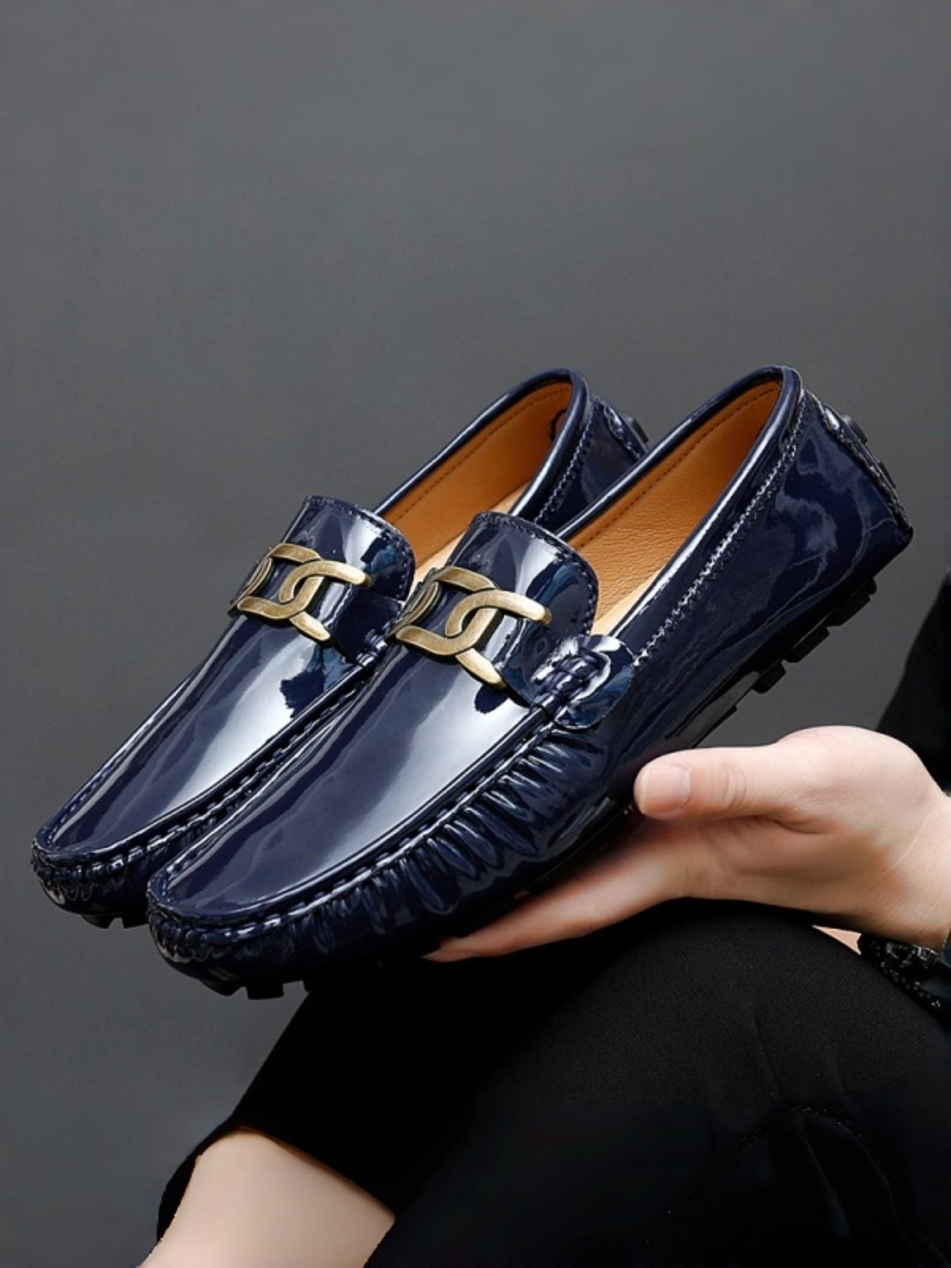 Men's Slip-On Moccasin Shoes, Hand Stitched Details, Cushioned Insoles, Casual Date & Streetwear, Trendy Durable Footwear