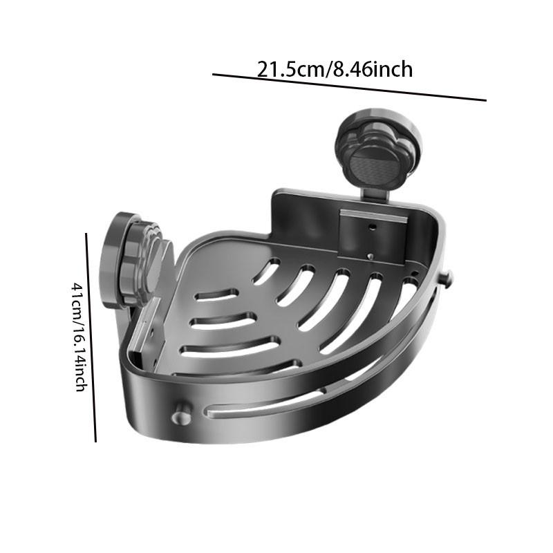 3-Pack Gun Abs Triangular Suction Cup Shower Caddy, 3-Tier Corner Shelves, No Drilling Bathroom Organizer, 40lbs Load Capacity, Bathroom Accessories Organizer