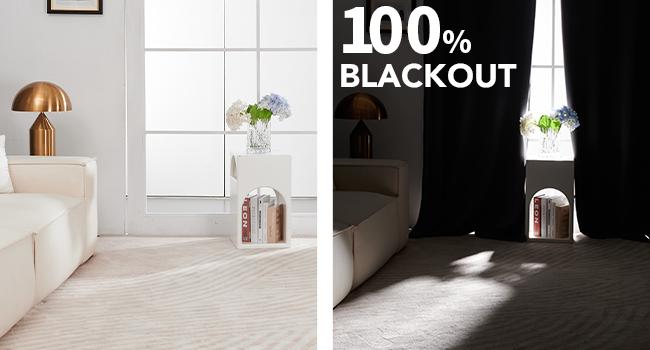 Deconovo Linen Full Blackout Curtains 2 Panels Thermal Soundproof Heavy Soft Wrinkle-Free Drapes for Bedroom Living Room