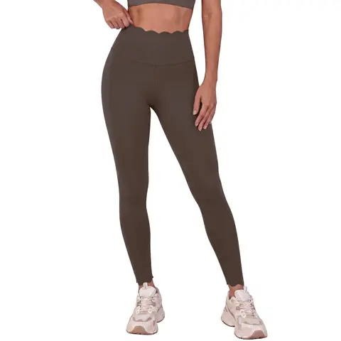 Aoysky Women's High Waisted Leggings - Scallop Waist, Abdominal Compression, Seamless Tummy Control, Buttery Soft Second Skin Fit, Full Length, All-Season, Cold Wash Compatible, Leggings for Women, Universal Sport, Athleisure Wear for Yoga & Gym