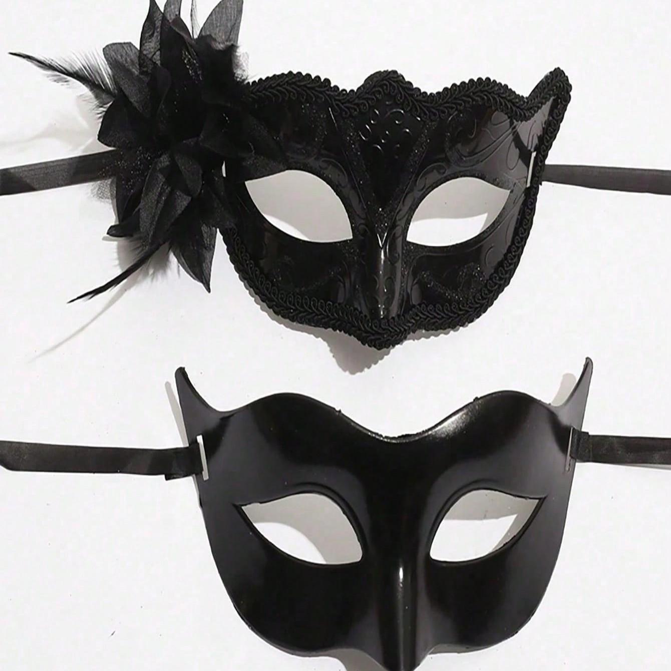 Women's Masquerade Mask Set with Handle, Half Face Floral Party Masks, Fashionable Props for Parties, Festivals, Performances, Valentine's Gift