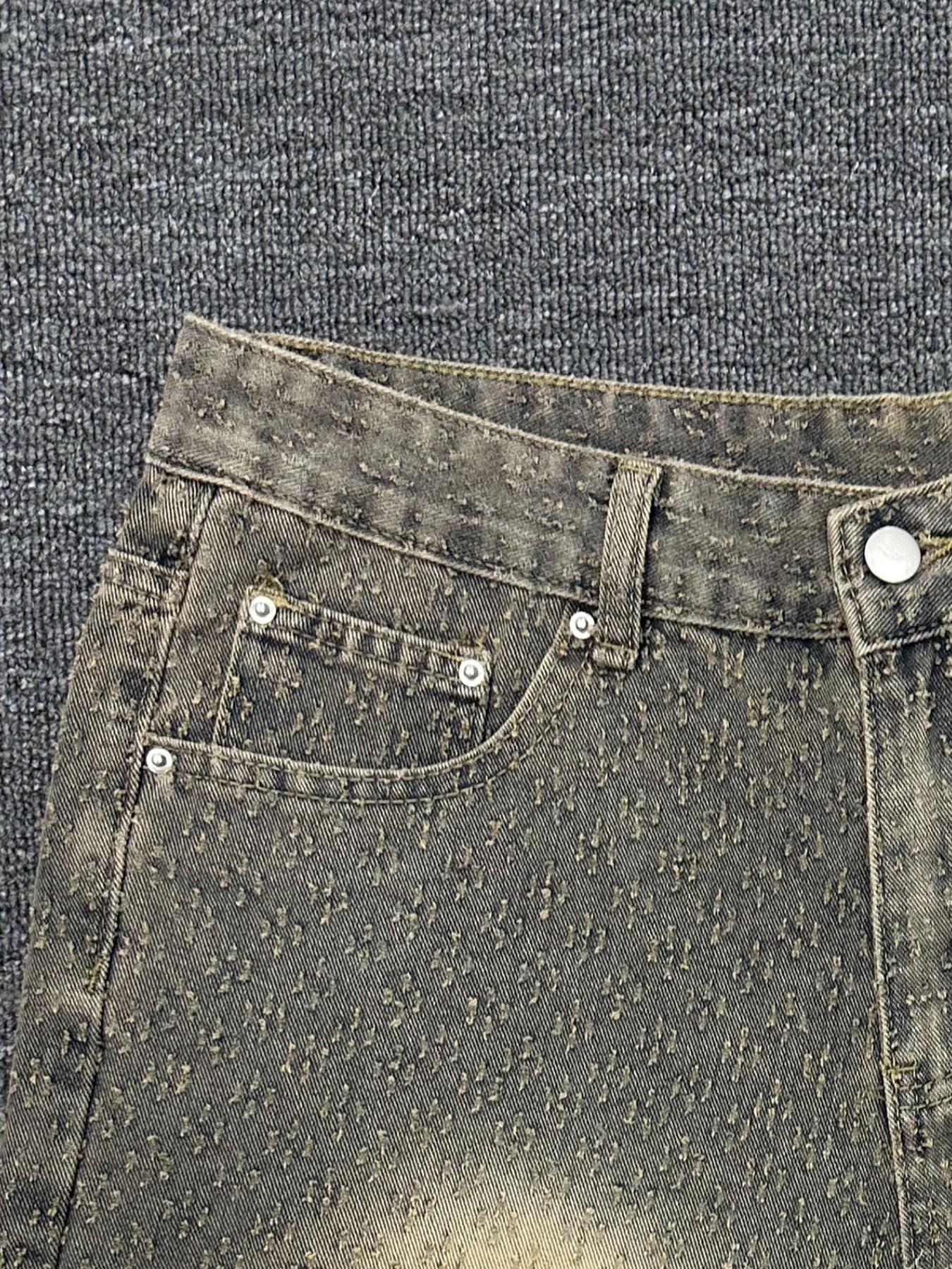 Men's Vintage Wash Loose Jeans Shorts, Oversized Wide Leg Skateboard Pants, Y2K Aesthetic Distressed Denim, Summer Casual Wear, Classic