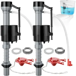 2 Sets Toilet Float Replacement Kit, Universal Toilet Flusher Replacement Kit and 2 Inch Flapper Replacements,  Performance Tank Water Control and Fill Valve