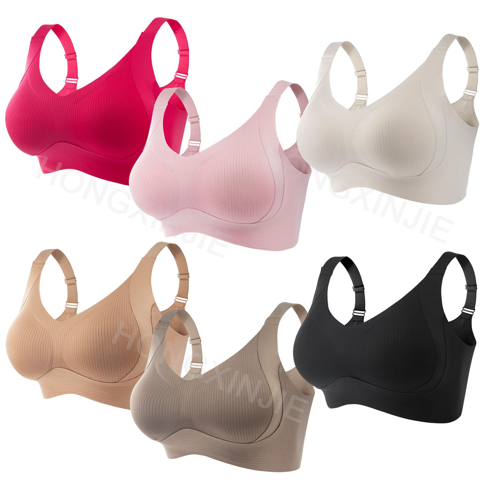 6/5/4/3-piece adjustable bra with large chest and small text chest, anti sagging and seamless women's comfortable bra