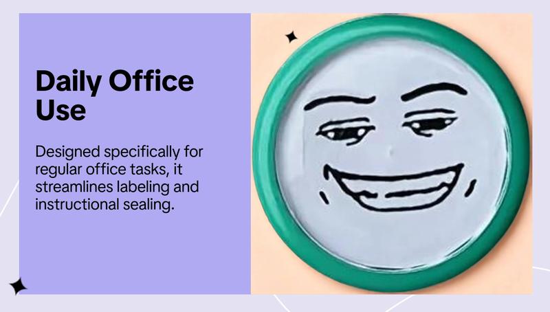 Emoji Pattern Stamp, 1/2 Count Cute Funny Emoji Stamp, Office Stationery & Supplies for Daily Office Use, Label & Instruction Seals