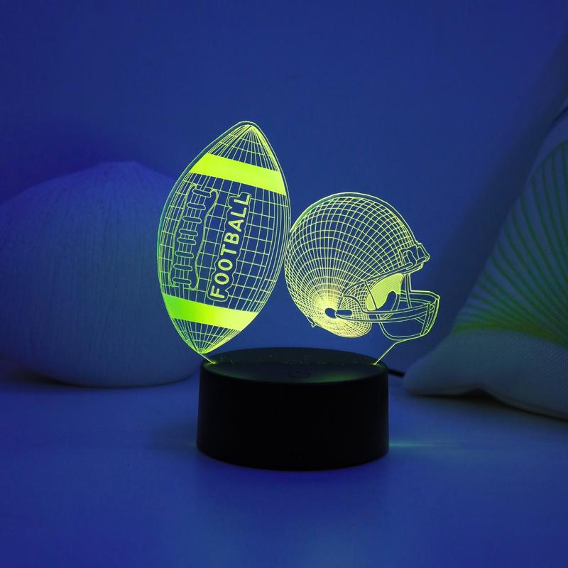 3D Football & Helmet Design Night Light, USB Powered Creative Desktop Lamp, Decorative Light for Home Bedroom Living Room