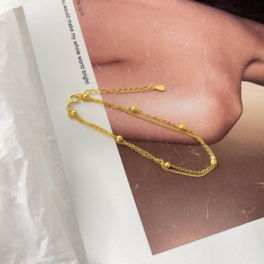 EAMTI 925 Sterling Silver Double Bead Bracelet Dainty Jewelry Gifts for Women Mother's Day/Birthday/Anniversary Day/Valentine’s Day EAMTI 925 Sterling Silver Double Bead Bracelet Dainty Jewelry Gifts for Women Mother's Day/Birthday/Anniversary Day/Valentine’s Day