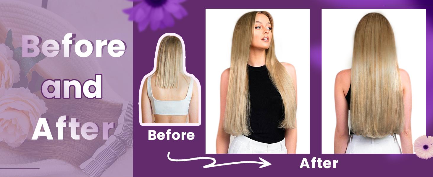 LaaVoo Silky Straight Real Human Hair Ombre Balayage Skin Weft Tape In Extensions 20 Counts Glueless Lightweight Invisible Hair Extensions Various Colors Natural Look High Quality TikTokShopBlackFriday SpringStatements