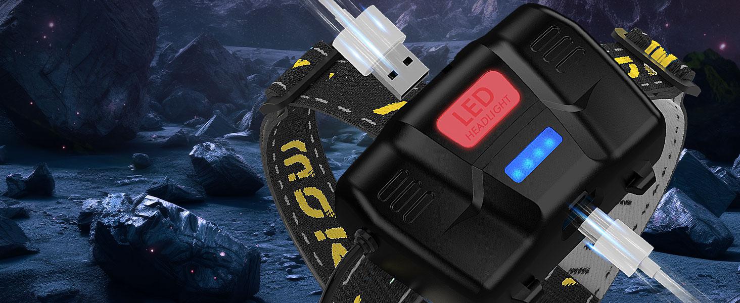 Moko 150000 lumen rechargeable headlamp-60H long battery life detachable, 8 modes super bright 50W bulb IP68 waterproof 90 ° adjustable sensor headlight for outdoor camping fishing running hunting Tactical Flashlight Moko 150000 lumen rechargeable headlamp-60H long battery life detachable, 8 modes super bright 50W bulb IP68 waterproof 90 ° adjustable sensor headlight for outdoor camping fishing running hunting Tactical Flashlight