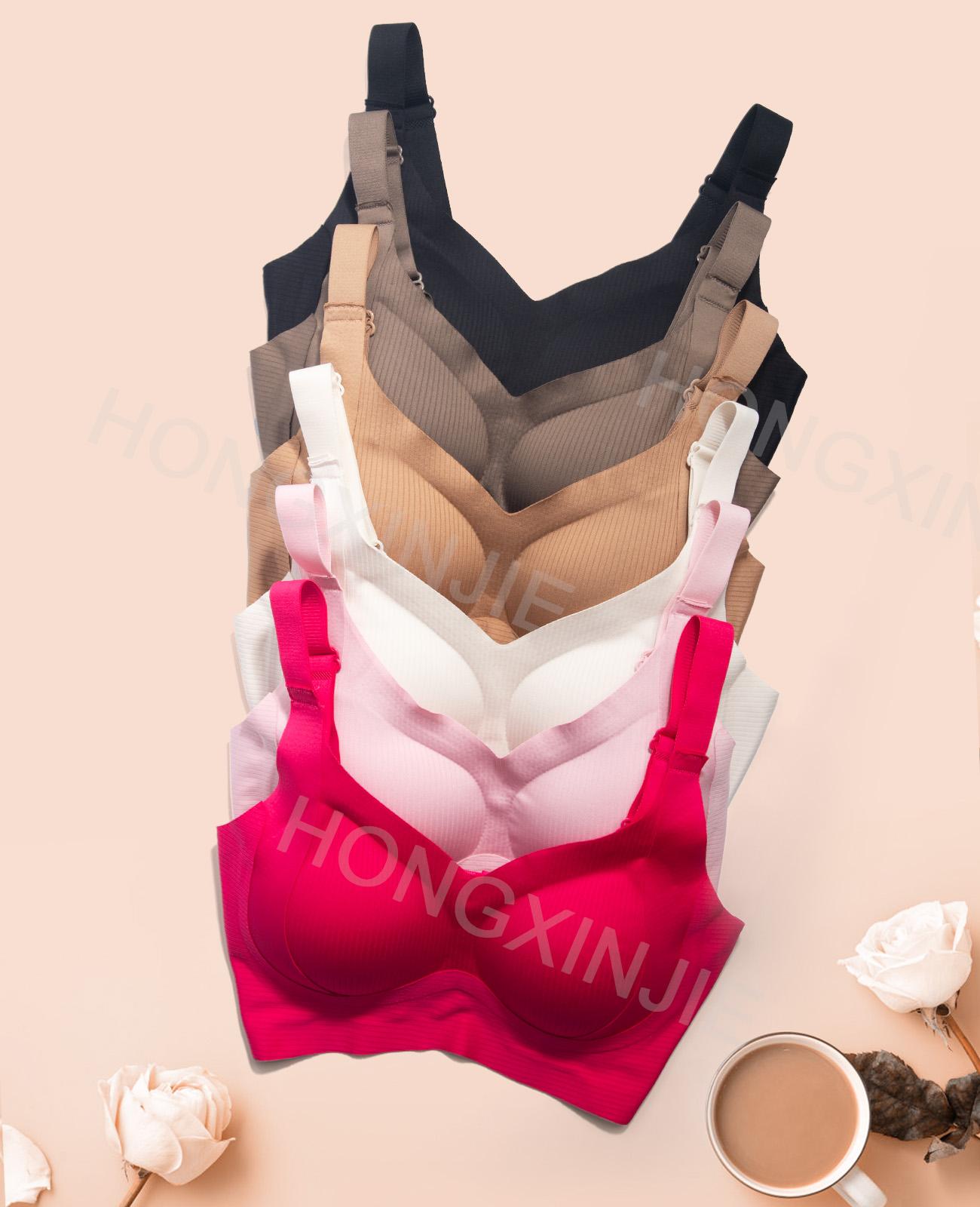 3/4/5/6piece set Women's Solid Color Wireless Bra, Comfortable Breathable Elegant Seamless Push Up Bra, Underwear for Women, Softness Underwear for All Seasons, Bras for Women