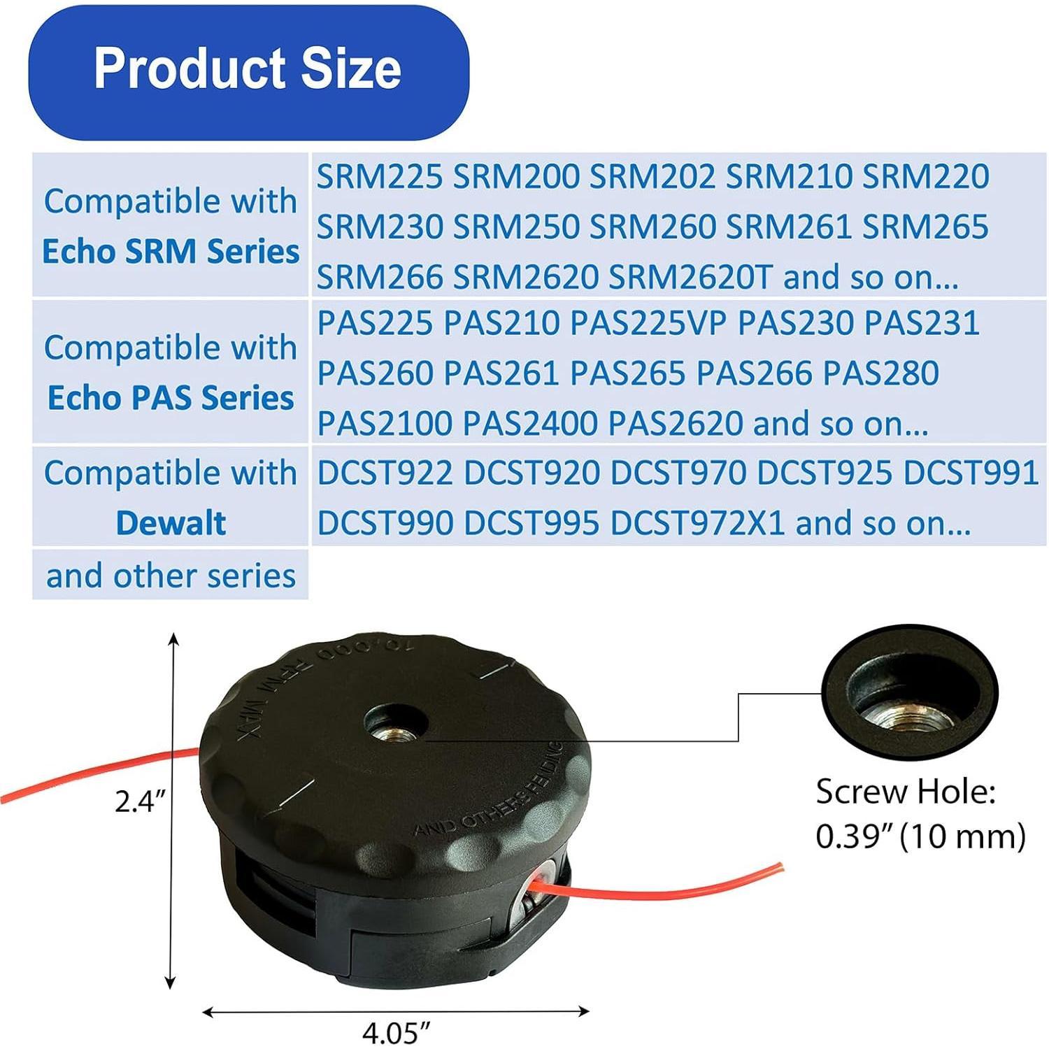 5 Pack String Trimmer  SRM-225 for Echo Speed-Feed 400 SRM210 SRM2620 SRM2620T PAS210 PAS225 99944200907b for Shindaiwa T235 T344 C344 for  DCST922 DCST925 DCST970 DCST920 DWO1DT995