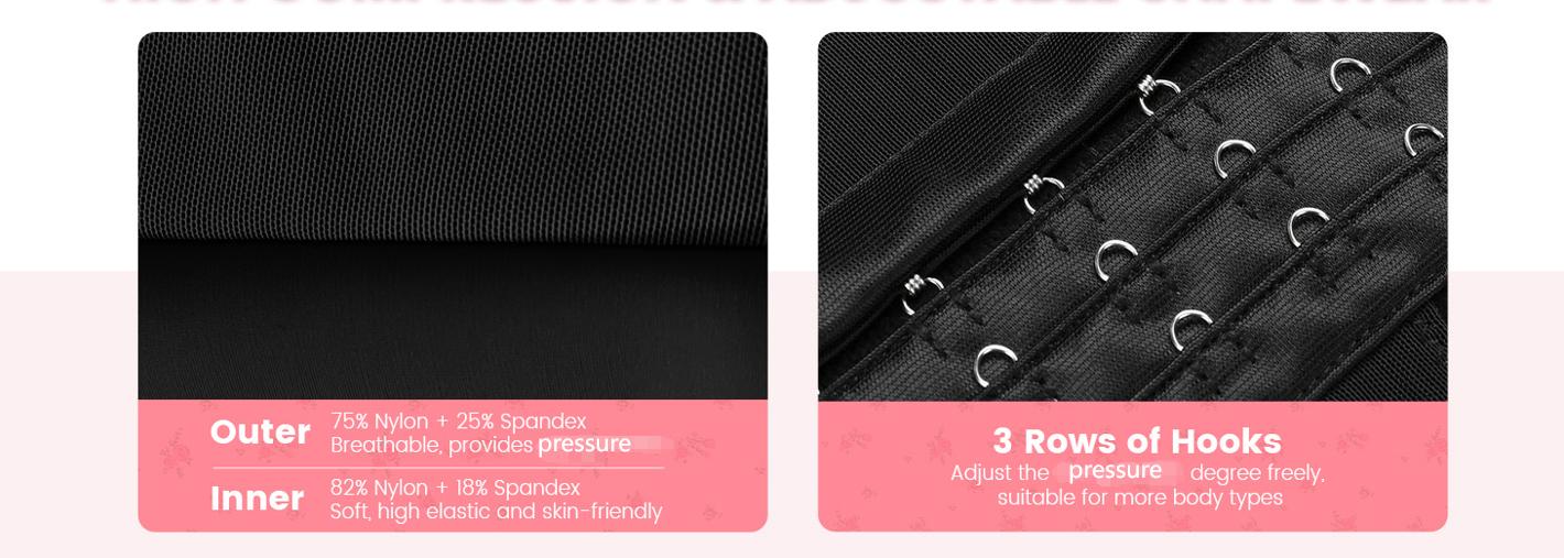 SHAPESHE Shapewear for Women Hourglass Bodysuits Corset Garment with Zipper Crotch