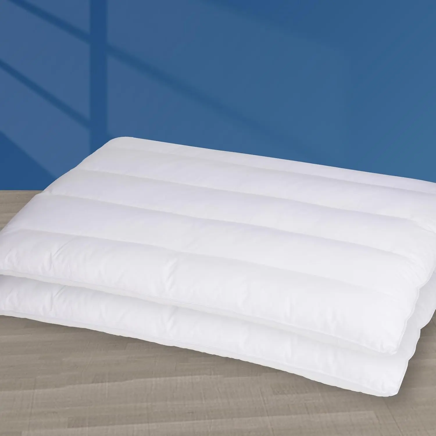 2 Packs Ultra Flat Pillows for Sleeping Thin, 7D High Support 2.5 inch Height Ultra Thin Pillows,Slim Bed Pillows for Stomach Sleeper,Queen Size -18x30 in