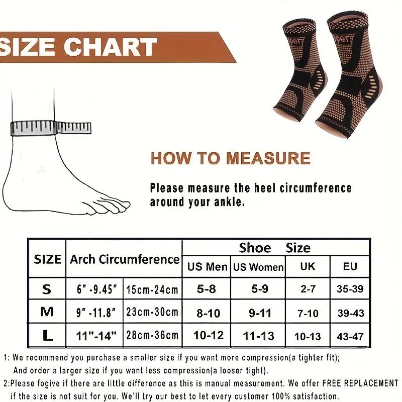 2pcs Neutral Copper Ankle Support Socks, Compression Support, Ankle Stabilizing Socks, Suitable for Sports, Day and Night Use, Foot Protection