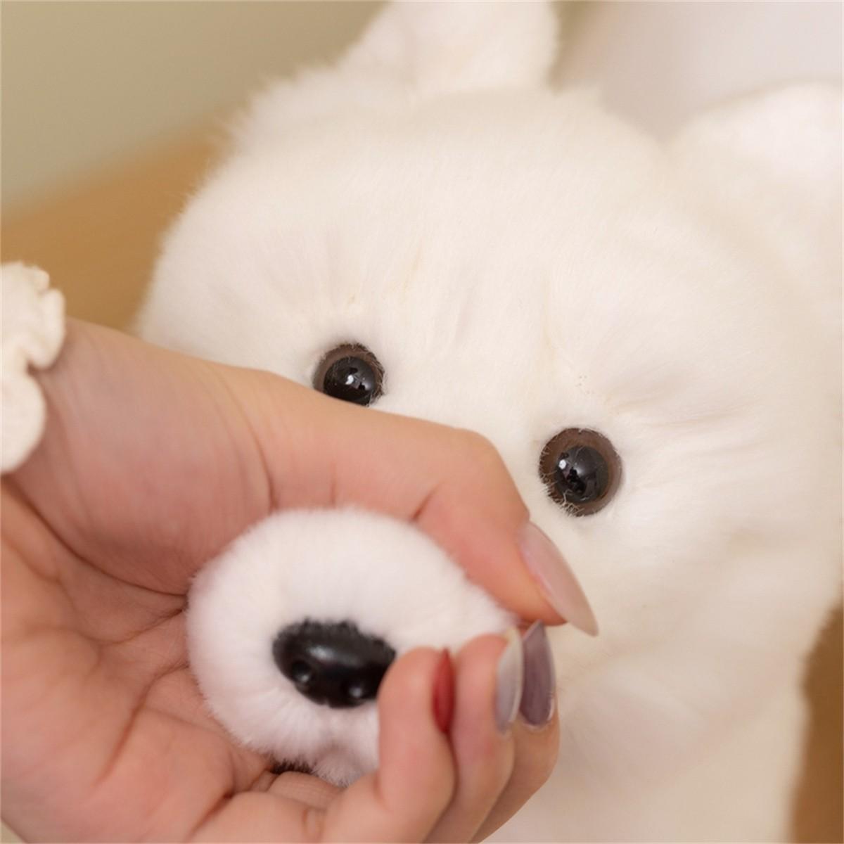 Realistic Arctic Fox Plush Toy, Unisex Soft Stuffed Animal, Perfect Gift for Kids' Birthdays, Valentine's Day, Mother's Day, Christmas