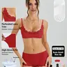 Women's Basic Lace Trim Bra & Low Rise Panties Co-ord, Solid Color Slightly Sheer Adjustable Spaghetti Strap Bralette & Knicker, Seamless Sweat-Wicking Stretch Daily Outfits Underwear Sets #TikTokMadeMeBuyIt #MatchingSet #Bralette