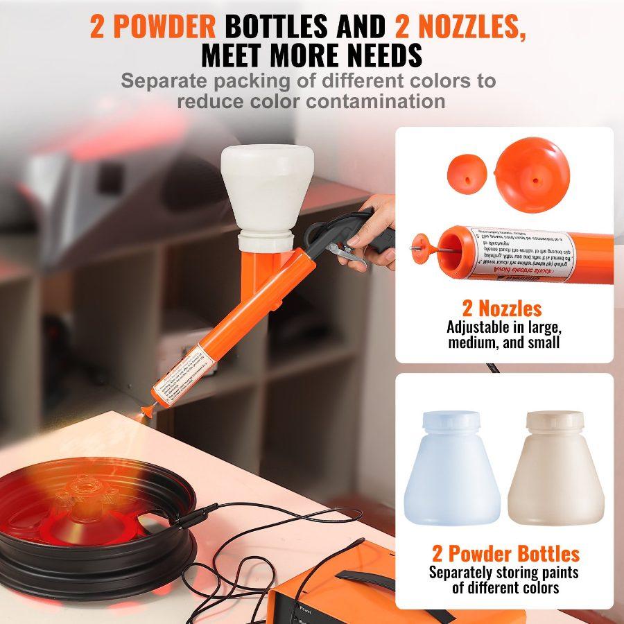 VEVOR Powder Coating System, 50KV Electrostatic Output Powder Coating Kit with Foot Switch, Spray Gun, Nozzles and Powder Cups, Powder Coating Equipment for Home DIY and Commercial Production VEVOR Powder Coating System, 50KV Electrostatic Output Powder Coating Kit with Foot Switch, Spray Gun, Nozzles and Powder Cups, Powder Coating Equipment for Home DIY and Commercial Production