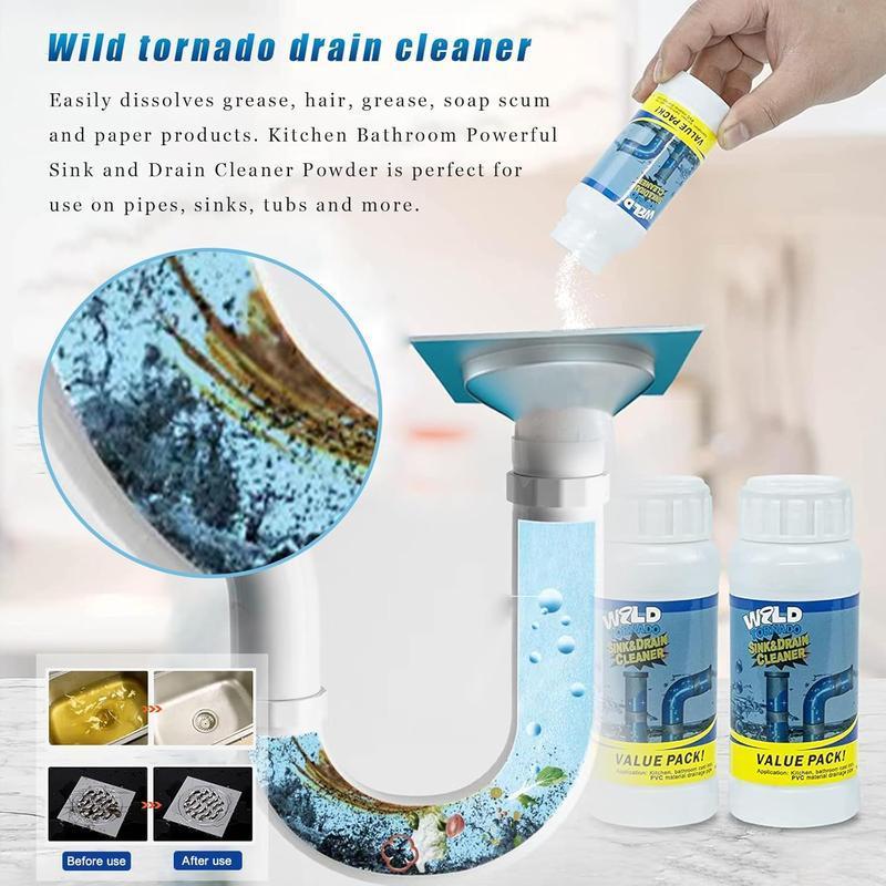 Dissolves 200 Types of Clogs Kills 99% Bacteria for Kitchen Sinks Shower Drains Bathtubs