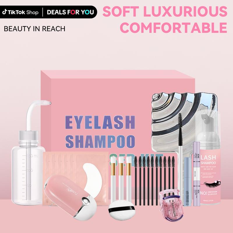 uCoolMe Lashes DIY Lash Aftercare Kit | Cleanser Lash Shampoo for Lash Girl Clusters 2In1 Bond & Seal Lash Remover Makeup Beginner Friendly Eyelash Tools Cosmetic Mirror TikTokShopBlackFriday