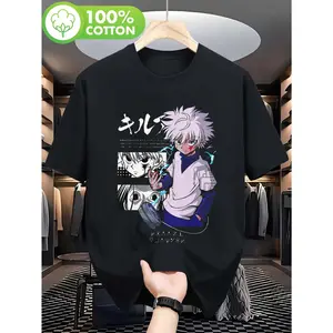zoldnew Men's and Women's cartoon pattern T-shirt-soft and breathable casual T-shirt, Japanese cartoon printing, round neck and short sleeves, suitable for casual wear, theme parties, birthday, Halloween and Christmas gifts-unisex cartoon fan