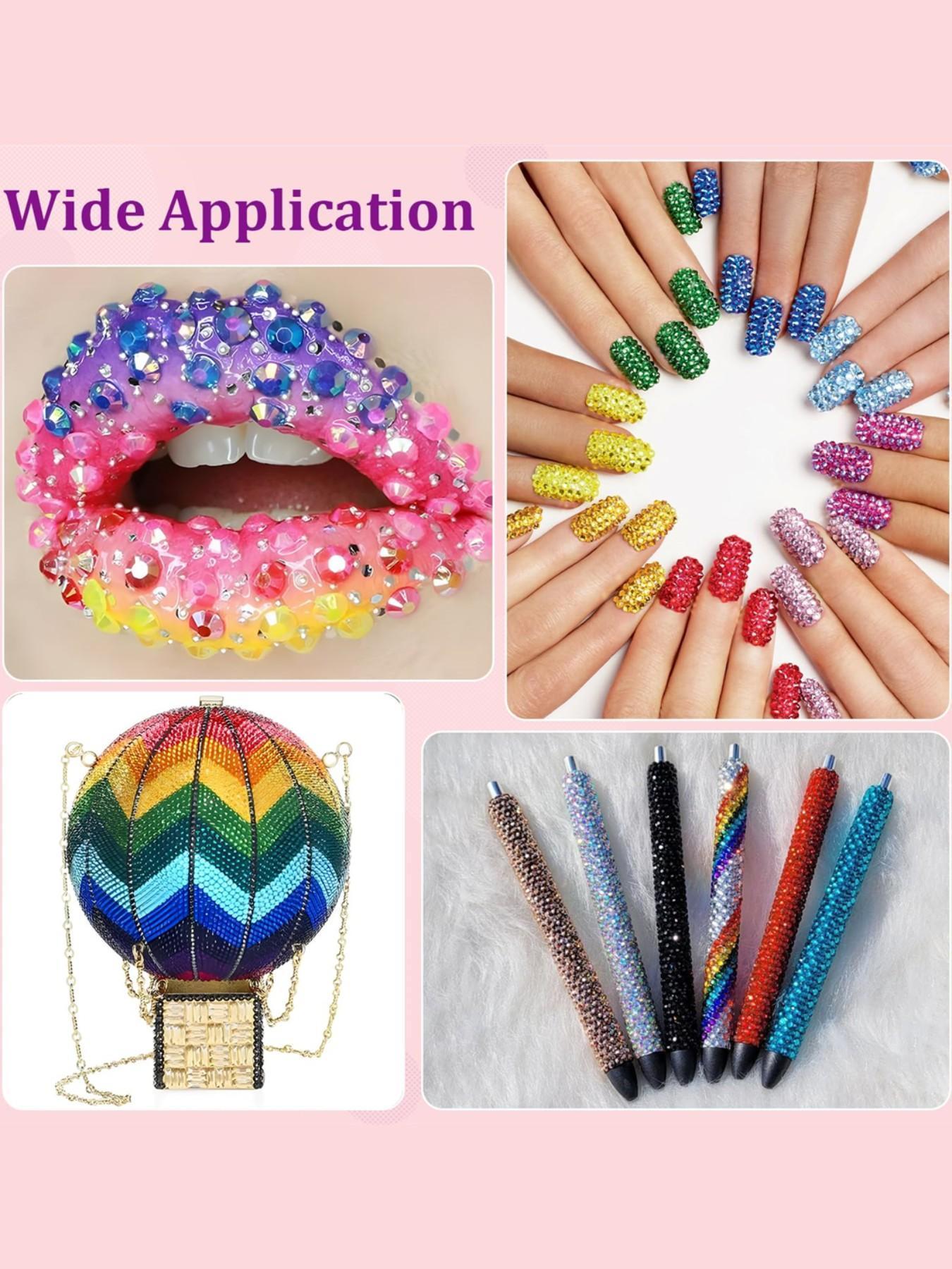 30000Pcs Resin Jelly Rhinestones for Bedazzling, Multicolor 3mm Flatback Gems for Art, Bedazzler Kit with 3Pcs 10ml B7000 Jewelry Glue for Nail Art Crafting Book Makeup DIY