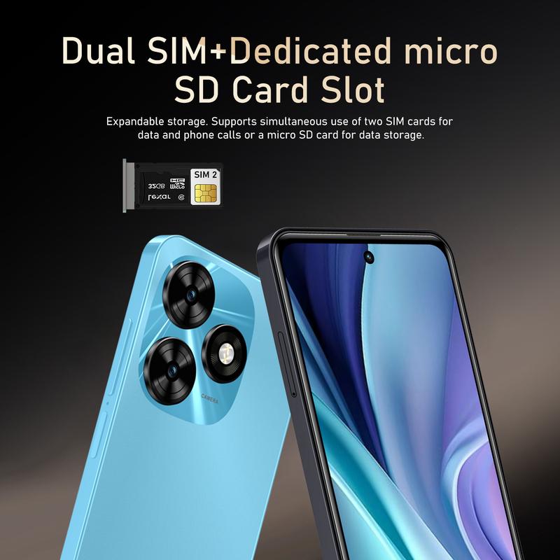 Fuffi-M16 Pro Smartphone, Android Cell Phones, 6.56-Inch HD Screen, 3gb RAM 32GB ROM, Quad-Core Processor, 4g Network Dual Sim, Android 10, 3100mah Battery