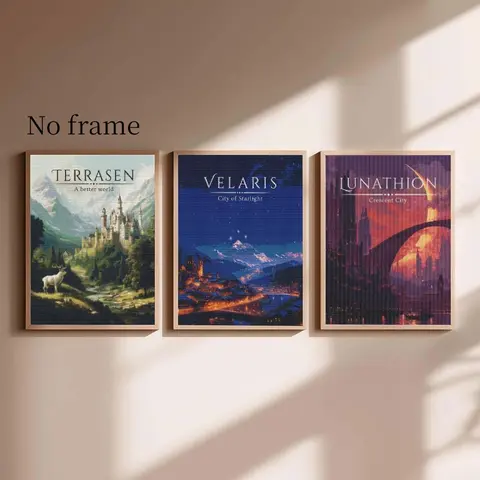 3 Piece Frameless Design Diamond Painting Set, Landscape Theme DIY Round Drill Art, Gift for Friends, Home Decor, Stress Relief Craft Activity