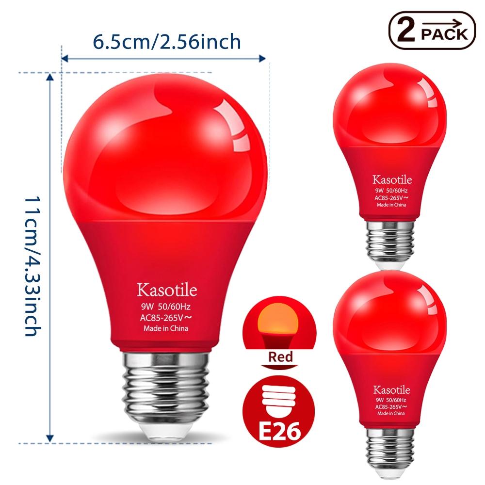 Kasotile Party LED Bulb, 60w Equivalent, 9w Energy Efficient, E26/e27 Base, Long Life 10,000 Hours, Halloween, Christmas, Party Decor