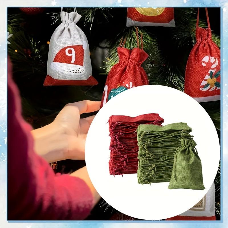 12 Pcs Hemp Drawstring Gift Bags, Reusable Holiday Craft Supplies, Wedding Favors Party Decor, Minimalist Style