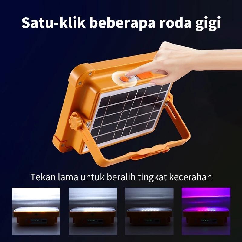 Portable LED Solar Light USB Solar-Powered LED Lamp with 4 Brightness Levels IP66 Waterproof for Camping Outdoor Work Car Repairs Power Outages Hiking Fishing Nighttime Activities High Lumen Flashlight Usb Rechargeable Headlamp