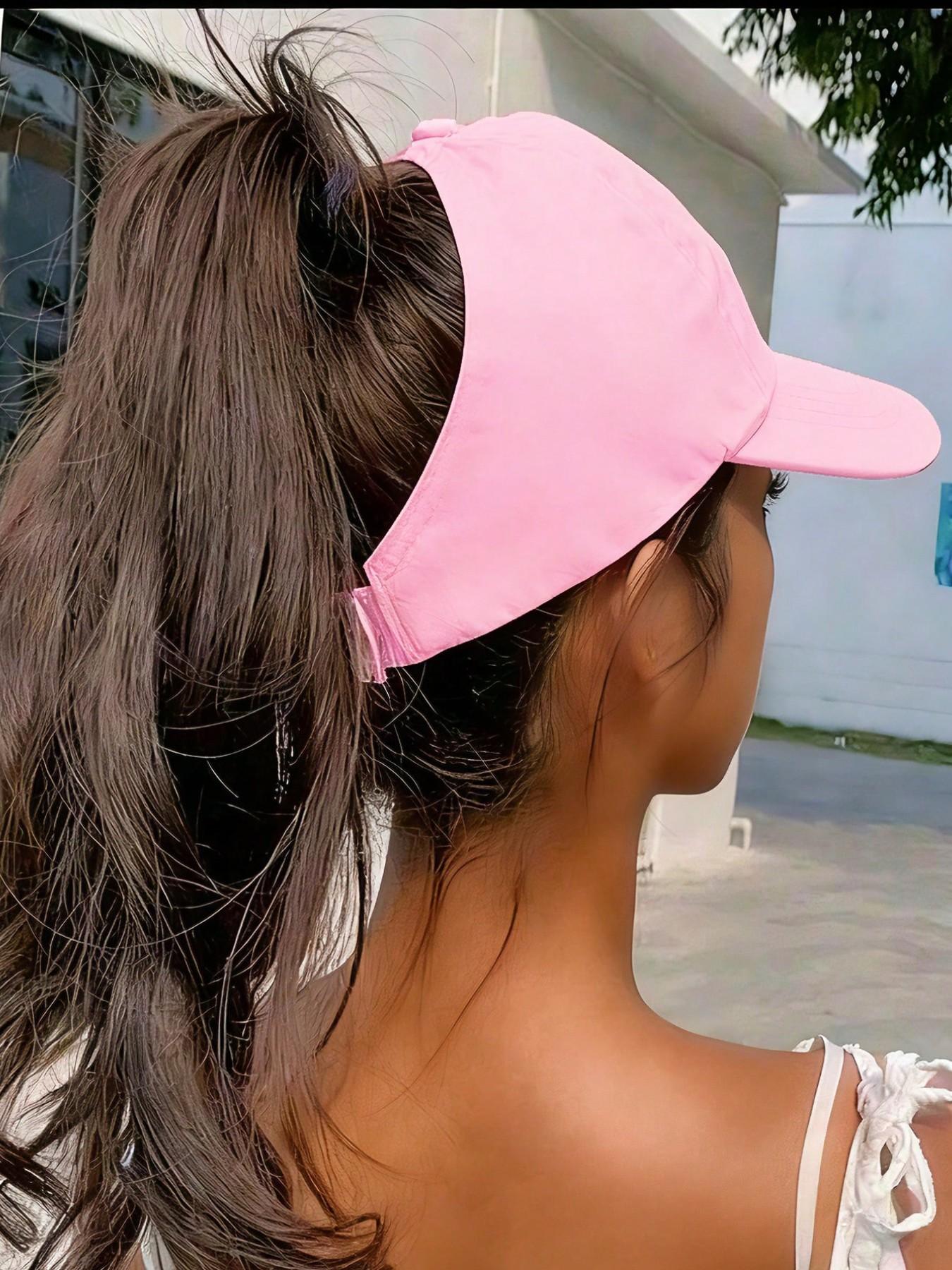 1pcs Women's Ponytail Baseball Cap, Casual Messy Bun Ponytail Hat, Lightweight Peaked Cap, Sun Hat, Fashionable Sun Hat, Suitable For Outdoor Sports And Casual Daily Wear, Lightweight Adjustable Cap