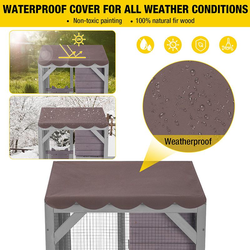 Aivituvin-AIR22-M Medium Wooden Outdoor Cat Catio with Wheels| Connecting with Window,Cat Furniture,Cat Enclosure connect to slider door