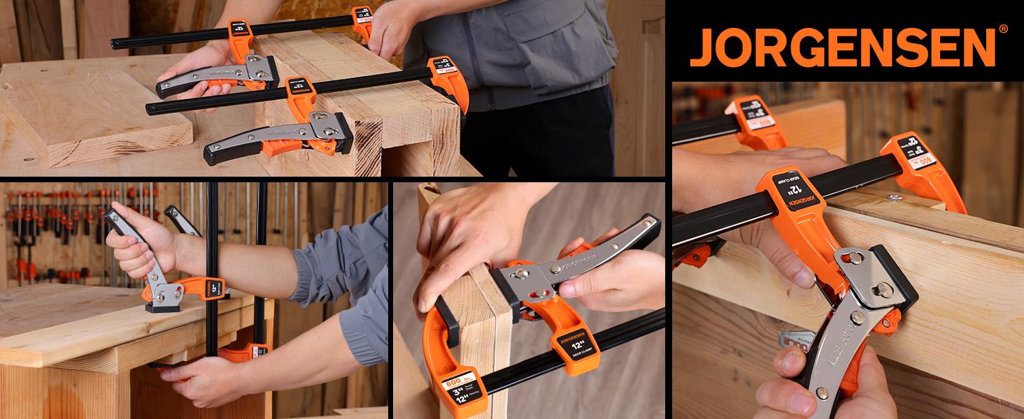 #JumpstartSale Jorgensen Bar Clamp Set, Bar Clamp for Woodworking, Quick Release Gear Clamp with 600 lbs Load Limit - 2 Pack