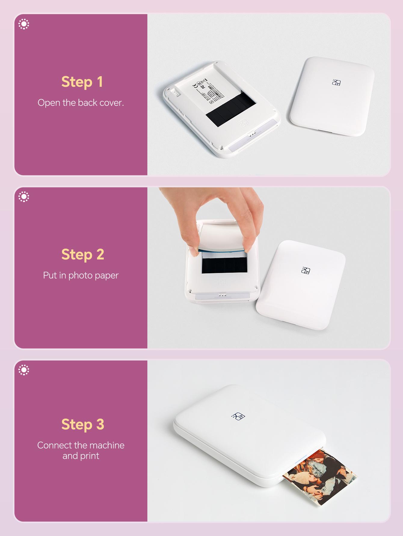 2×3” Photo Paper for HPRT MT53, Adhesive Sticky Back, Peel & Stick, 20–60 Sheets