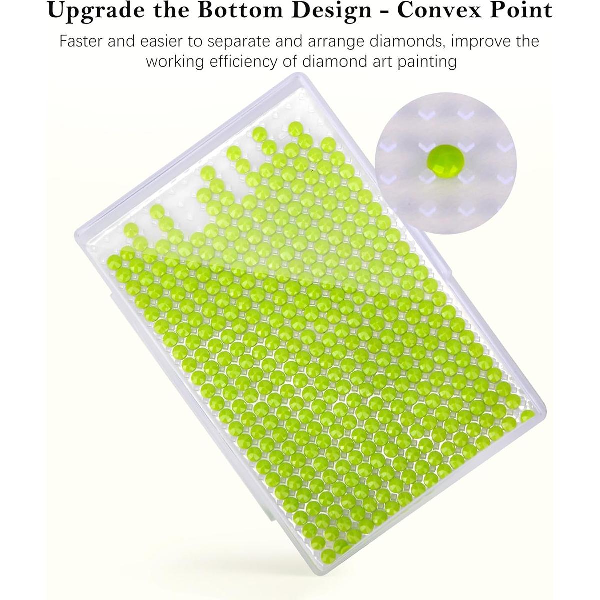 Diamond Painting Storage Containers, 15/30/45 Grid Art Organizer Tray with Lid, Bead Storage & Organization Box, Cloud Design Bottom