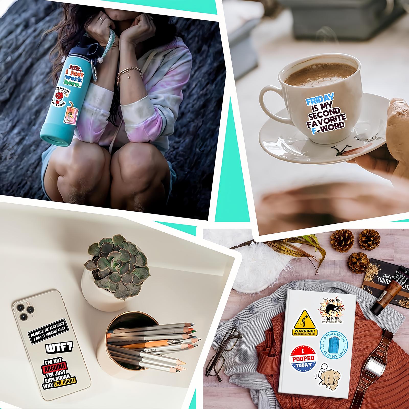 130PCS Funny Saying Sticker Pack, Snarky Sarcastic Humor Meme Stickers, Waterproof Vinyl Stickers for Laptop Water Bottle Phone iPad Decor