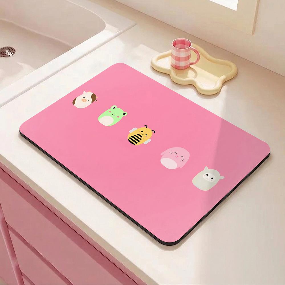 Squishy S-SsquishmallowsS Floor Mat Eco Friendly Diatomite Antibacterial Odor Resistant Floor Mat Super Absorbent Quick Drying Non Slip Washable Bath Rug for Kitchen Bathroom Shower Home Decor