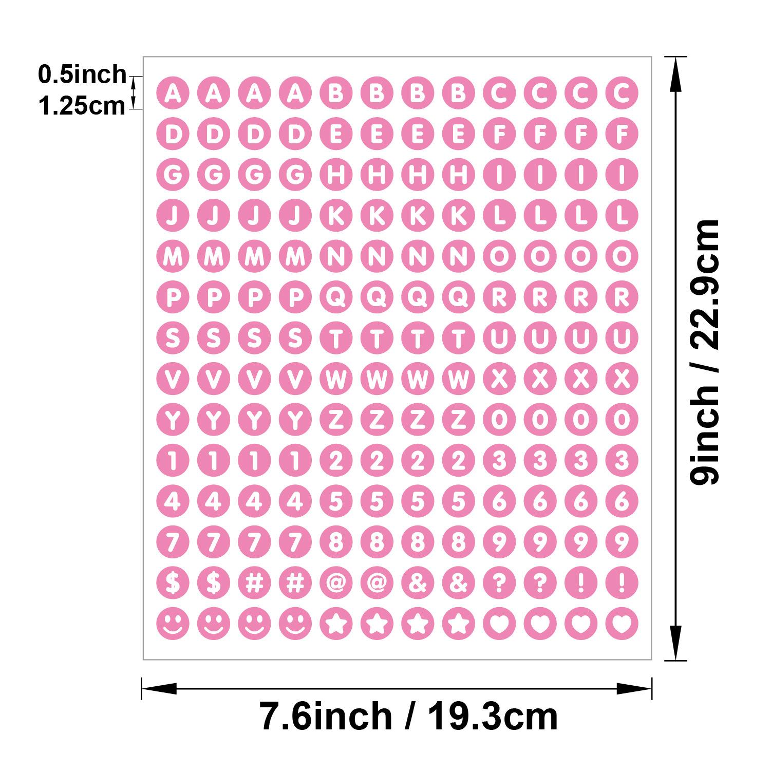 Colorful Round Alphabet Stickers Set, 6 Sheets/sheet, Waterproof 0.5-Inch Letters & Numbers, Ideal for Scrapbooking, Journaling, DIY Projects