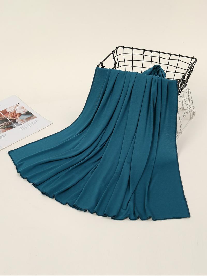 Women's Dopamine Fashion Color Palette Headscarf Turban Hijab, Soft Jersey Material, Elastic Design, Suitable for All Occasions, Plain Pattern