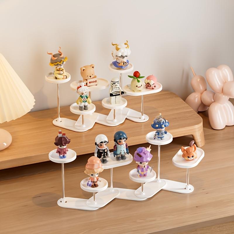 Blind Box Display Stand, 360° Rotating Storage Shelf for Action Figures, Dolls, Collectibles, Free Splicing Expandable Organizer for Desktop, Cabinet, Creative Hips+Stainless Steel Holder