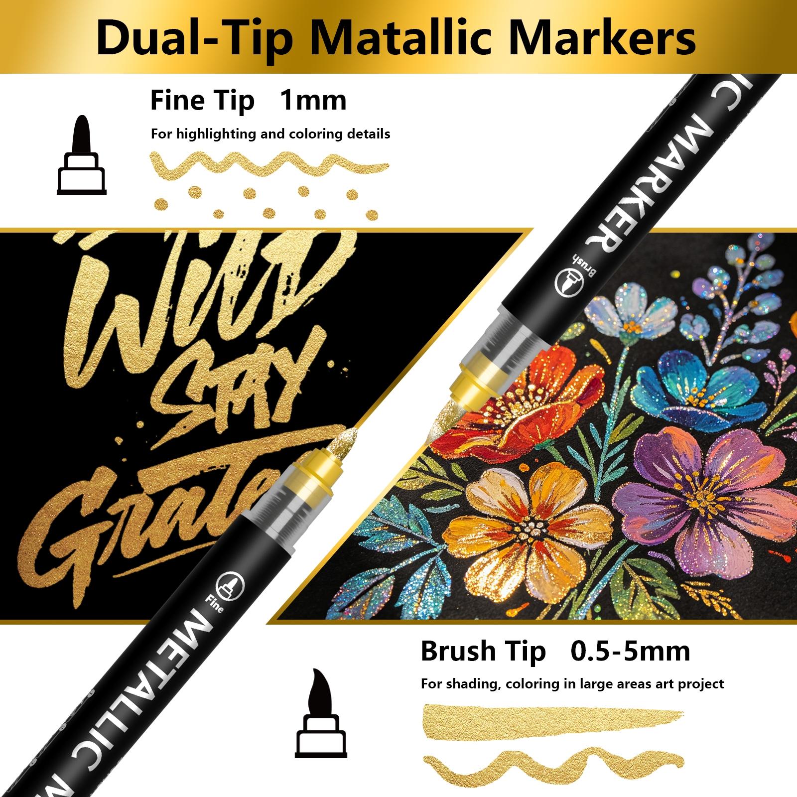 Metallic Color Markers 12/24/36/48 Colors, Non-Transparent Art Pens for Drawing, DIY Anime, School Supplies, New Condition