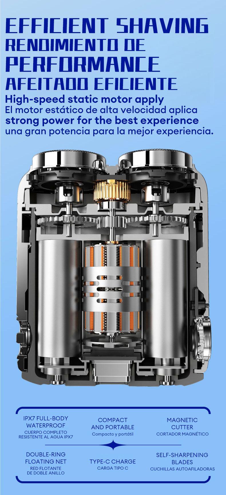 Skyworth Traveller Mini Electric Beard Shaver Upgraded Version Waterproof & Comfortable Double-Ring Magnetic Cutter, Long Lasting for Travel & Daily Use, 2025 New Beard Shaver Fathersdaygift