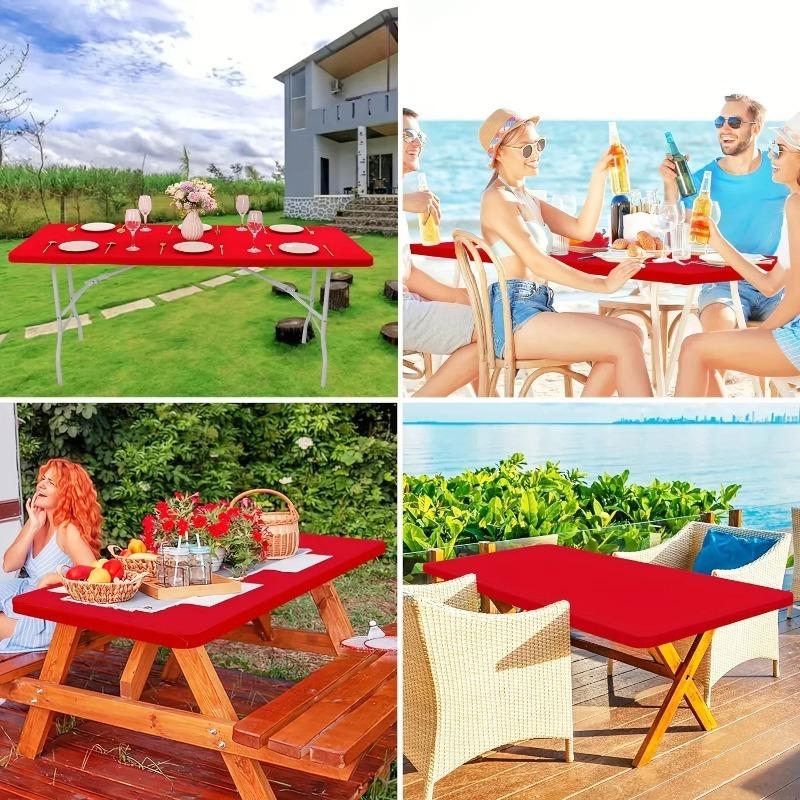 Polyester Rectangular Elastic Universal Protective Cover For Home Parties, Banquets, Picnics, Wedding Decorations, Rectangle Tablecloth